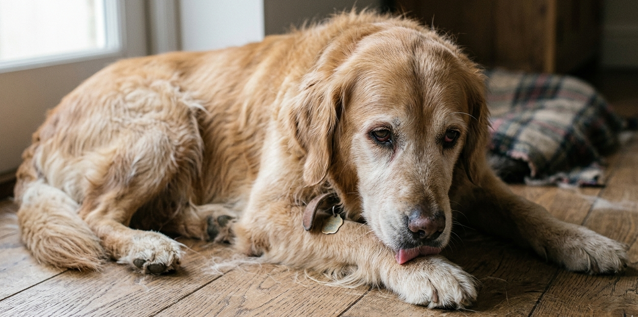 Dog excessively licking paws at night